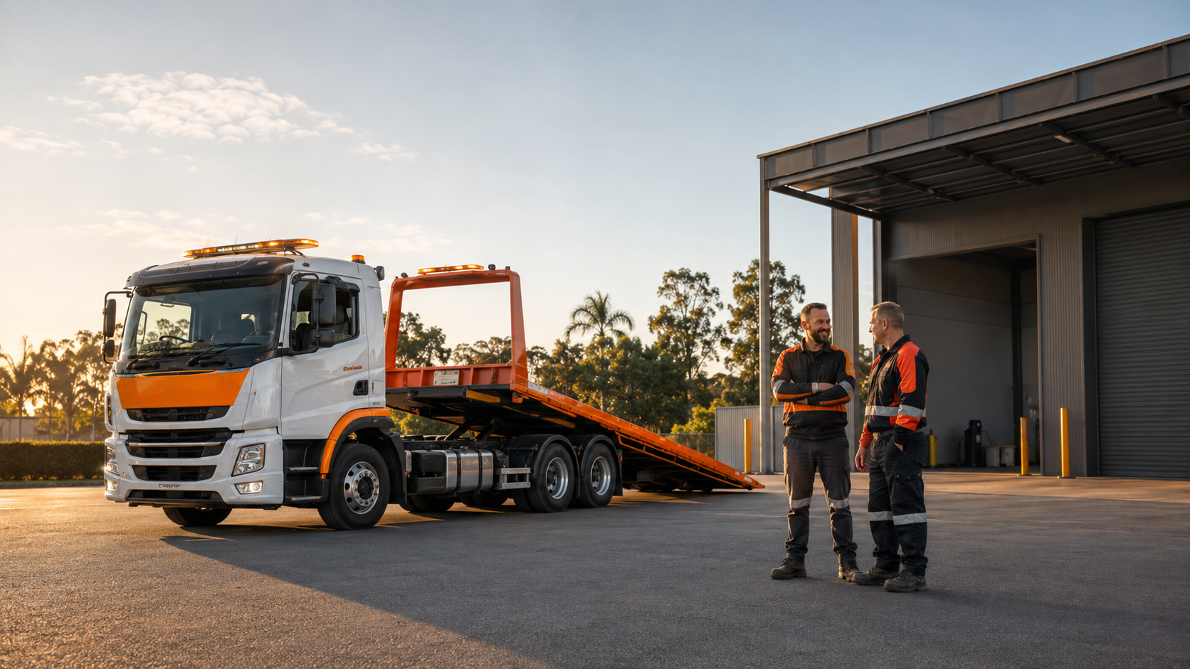 ING Towing team and truck at the depot.